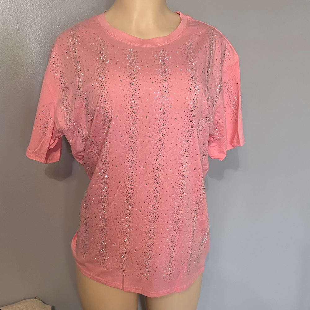 Embellished Pink Short-Sleeve Tee